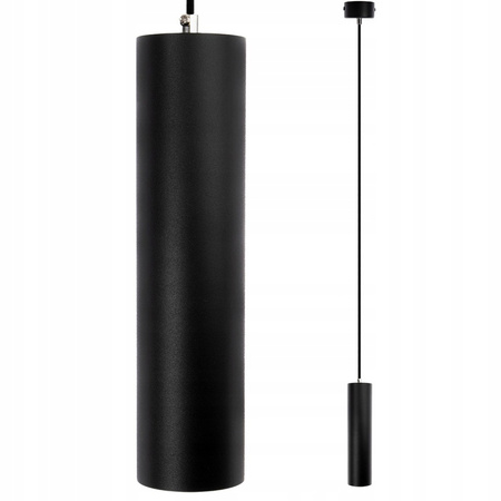 Stropní závěsné svítidlo 1xGU10 CIRUS Tuba převislá černá 24cm