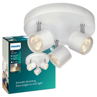 LED STAR stropní svítidlo 3x 4,5W 2700K stmívatelné reflektorové svítidlo pohyblivé bílé kulaté PHILIPS