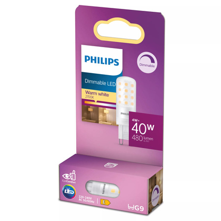 LED žárovka G9 Capsule 4W = 40W 480lm 2700K Warm 320° Dimmable Philips