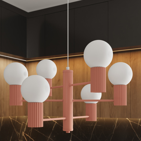 Lustr Závěsné svítidlo 6x G9 Hliník Peach Halo French Sky SL.1838 Sollux