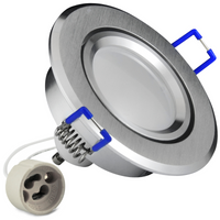 SUN OLAL vestavné stropní svítidlo. stříbrný kartáčovaný hliník GOLDLUX (Polux) + LED GU10 3.5w
