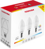 3x LED žárovka E14 C37 4.7W = 40W 806lm 3000K Teplá bílá 220° Mléčná TOSHIBA