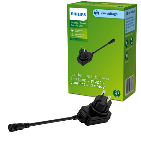 Napájecí zdroj GardenLink 12W 24V IP44 standardní zástrčka EU černá PHILIPS