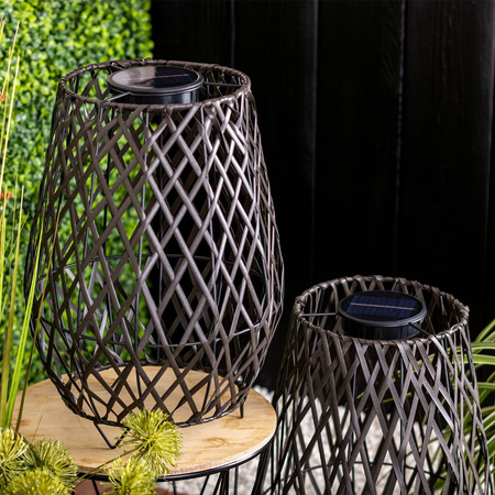 LED solární lampa Venkovní zahradní stojící lucerna 3000K IP44 35cm soumrakový senzor