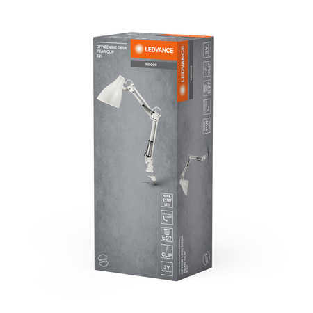 Stolní lampa Stolní svítidlo Standing Clip Nastavitelná E27 Bílá USB-C Kancelářská linka Ledvance