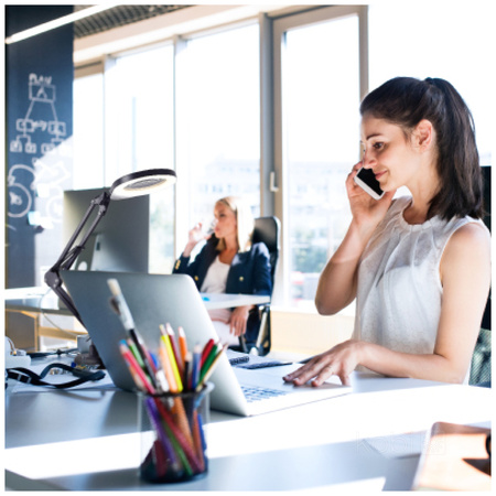 Stolní lampa LED 10W 500lm CCT 180° dobíjecí černá lupa Kobi