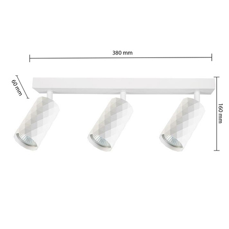 Spot Tuba Reflector Halogenové stropní svítidlo 3x GU10 Moving White Glamour Masterled