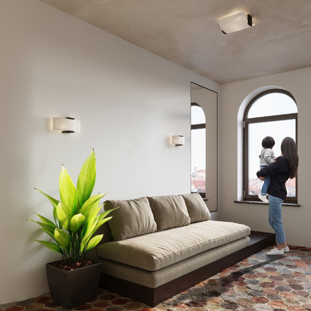 Stropní svítidlo SOLLUX EMILIO 2 2xE27 Moderní bílá a dřevěná barva