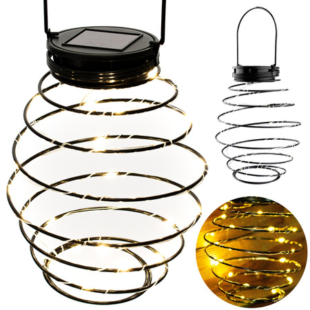 Lucerna zahradní LED solární LANTERN. černá. závěsná. 20x SMD Twister dioda