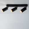 Stropní Lampa Reflektor LED 3x GU10 Trubice Spot ELIGIS Černá LUMILED