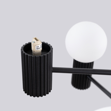 Lustr Závěsné svítidlo 6x G9 Hliníková černá svatozář French Sky SL.1830 Sollux