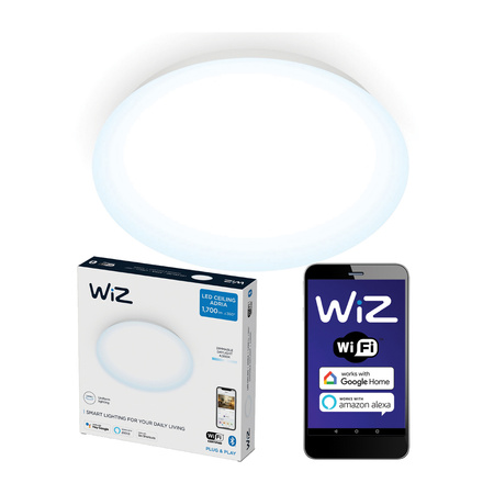 Plafond LED stropní svítidlo pro povrchovou montáž 17W 4000K White Round SMART WiFi WiZ