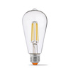 E27 ST64 LED žárovka 6W = 50W 630lm 4000K Neutrální bila vlákno Stmívatelné 360° VIDEX