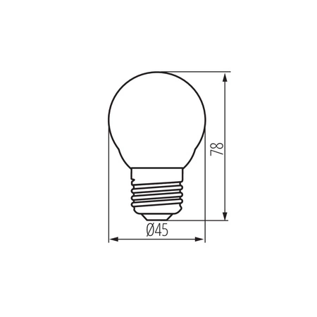 LED žárovka E27 Edison G45 4,5W = 40W 470lm 2700K Warm Clear XLED Filament Kanlux