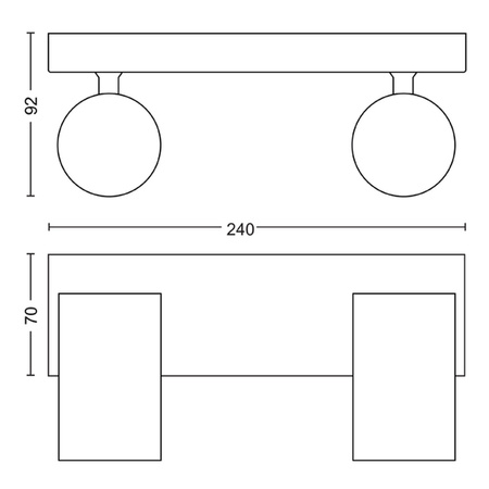 KOSIPO stropní svítidlo Reflektor 2x GU10 bílý Pohyblivý PHILIPS