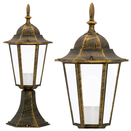 Zahradní stojací lampa LIGURIA-LT 1xE27 nízká 42cm patina - GOLDLUX (Polux)