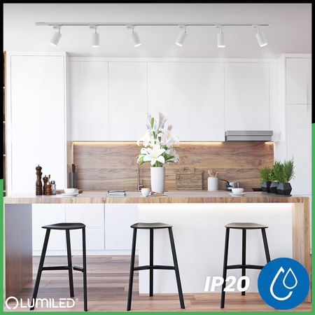 Osvětlovací lišta 2m + 6x reflektor lištový, GU10 Bílá SAGI LUMILED