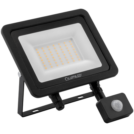 LED Reflektor snímač pohybu 50W, 5500lm 4000K IP65 Černá ZUME ALS LUMILED