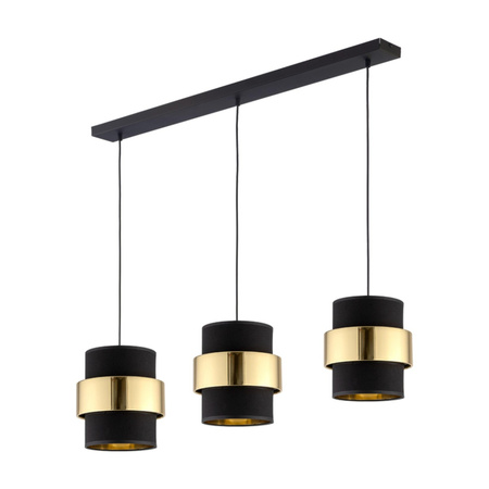 Lustr CALISTO Stropní závěsné svítidlo černá a zlatá Moderní 3xE27 4378 TK Lighting