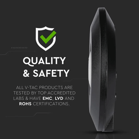 Infračervený PIR pohybový senzor 360° IP20 ČERNÁ Přisazená stropní nástěnná nastavitelná V-TAC