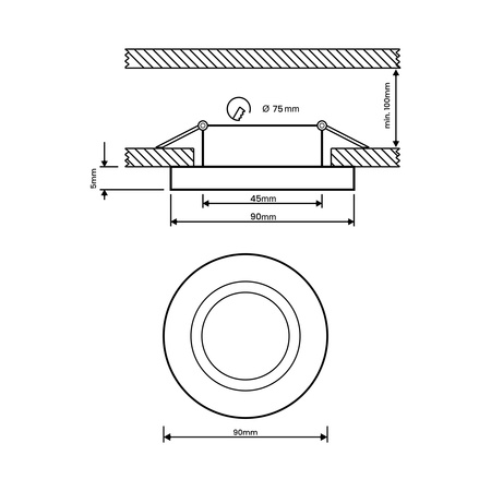 Halogenová Podhledové svítidlo GU10, MR16 Nastavitelná Kulatá Bílá VENTUS LUMILED