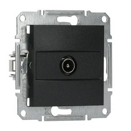 Jeden TV terminál Anténní zásuvka 1dB bez rámu Asfora Anthracite