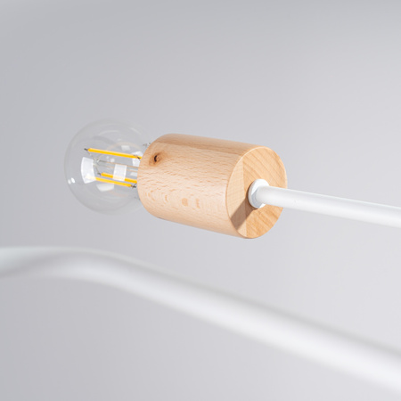 Stropní lustr 4x E27 Přírodní dřevo Bílý Timbo Peach Puff SL.1665 Sollux