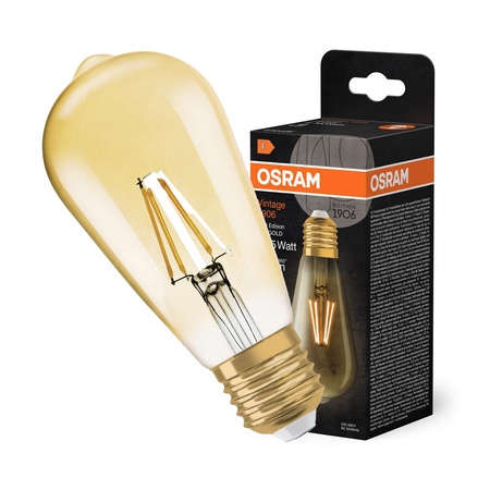 LED žárovka E27 ST64 4W = 35W 410lm 2400K Warm 300° Filament OSRAM Vintage 1906