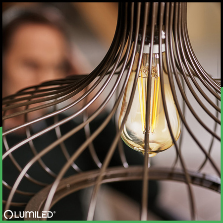 LED žárovka E27 ST64 4W = 35W 440lm 2000K teplá bílá 360° Filament LUMILED