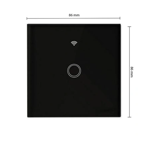 Jediný černý Wi-Fi LED TOUCH skleněný vypínač