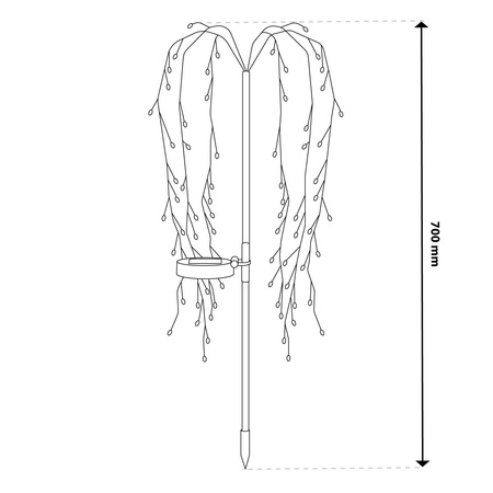 ADONIS 3000K LED solární zahradní lampa poháněná dekorativním stromem LUMILED
