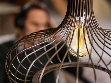 Žárovka LED E27, ST64 6W = 50W 660lm 2200K Teplá bílá 360° Filament LUMILED