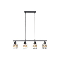 Stropní závěsné svítidlo 4 x E14 Black Industrial Indiana Rabalux