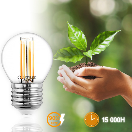 Žárovka LED E27, P45 Filament 7W = 60W 806lm 4000K Neutralní bílá 360° LUMILED