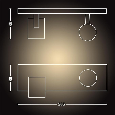 LED Spot Runner White 2x 4,2W CCT PHILIPS HUE Bluetooth Zigbee stropní světlo + stmívač