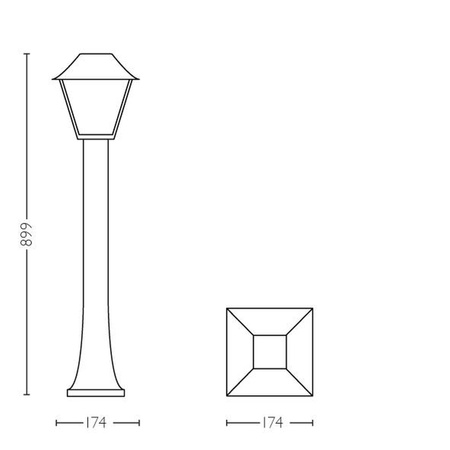 Venkovní LED zahradní svítidlo ALPENGLOW myGarden E27 IP44 Tyč 90cm Lucerna černá PHILIPS