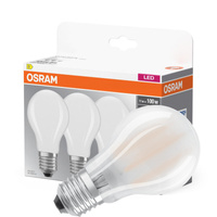 3x LED žárovka E27 A60 11W = 100W 1521lm 4000K Neutrální bila 300° vlákno OSRAM BASE