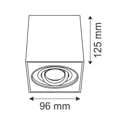 Stropní přisazené svítidlo Hadar Q1 1xGU10. pojízdné. hranaté. černé