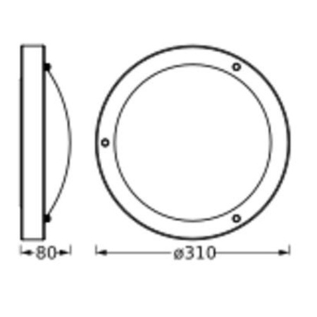 Plafond Koupelnové stropní svítidlo E27 Chrome IP44 31cm Koupelnové stropní svítidlo Ledvance