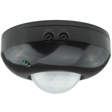 PIR 360° pohybový a soumrakový senzor 6m stropní černý