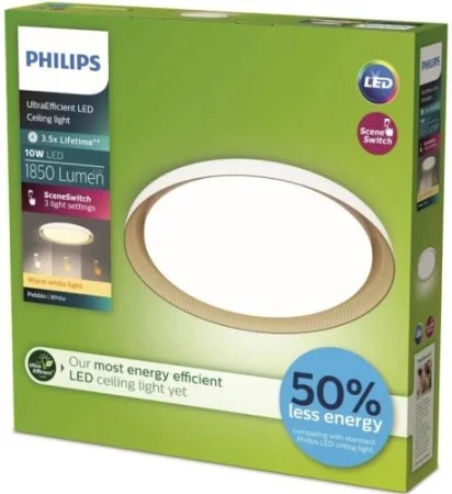 Stropní svítidlo LED Plafond 10W 1950lm 4000K SceneSwitch White Pebblo Ultra Efficient Philips
