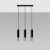 LOOPEZ 3L Závěsné stropní svítidlo 3xGU10 Elegant Black Chrome SOLLUX