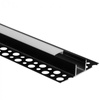 Hliníkový LED profil pro sádrokarton REGIPS Podprofil pro dlaždice černý 2m s mléčným stínítkem pro LED pásky + koncovky GN Ecolight series