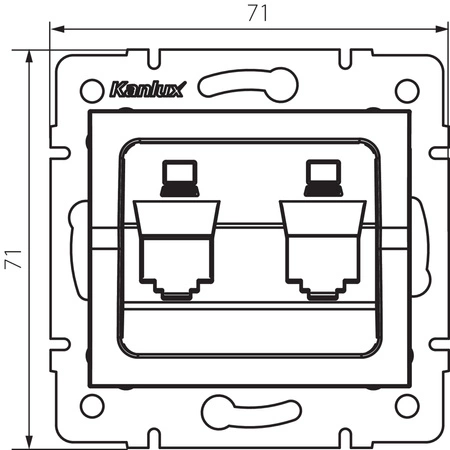 Adaptér internetové zásuvky RJ45 čtvercový bílý LOGI Kanlux