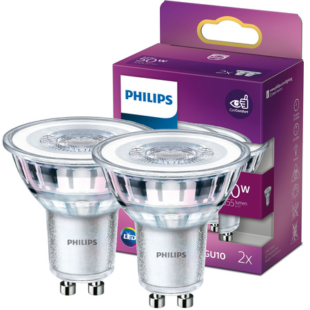 Sada 2x LED halogenová žárovka GU10 PAR16 4,6W = 50W 355lm 2700K Teplá 36° PHILIPS