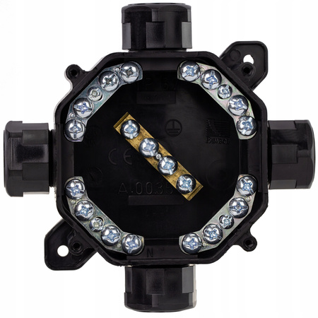 Hermetická instalační krabice pro povrchovou montáž PG16 75x75x33mm Splitter s tlumivkami Černá PAWBOL