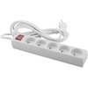 Zástrčka napájecího prodlužovacího kabelu - 5x zásuvka s uzemněním a vypínačem Napájecí proužek 3m 3x1.5mm 16A bílá
