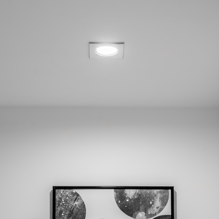 Halogenové svítidlo pod omítku Pevné čtvercové svítidlo PAVO Chrome Sheet MR16 GU10 LUMILED