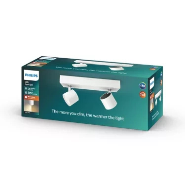 LED STAR stropní svítidlo 2x 4,5W 2700K stmívatelné reflektorové svítidlo pohyblivé bílé PHILIPS