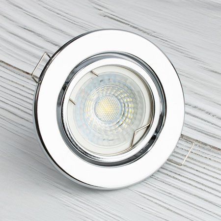 Svítidlo HALOGEN. zapuštěné. pohyblivé. kulaté. chrom. plech GU10 MR16